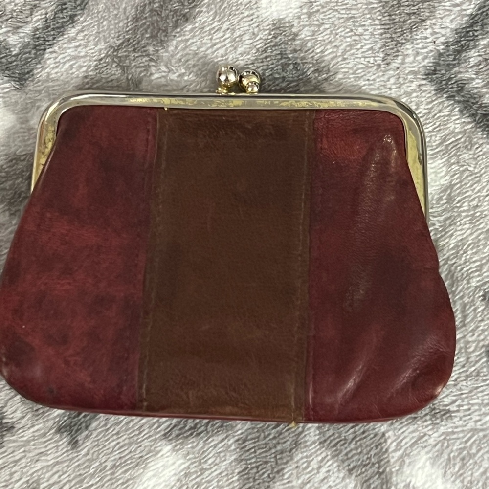 Buxton Burgundy and Chocolate Clutch